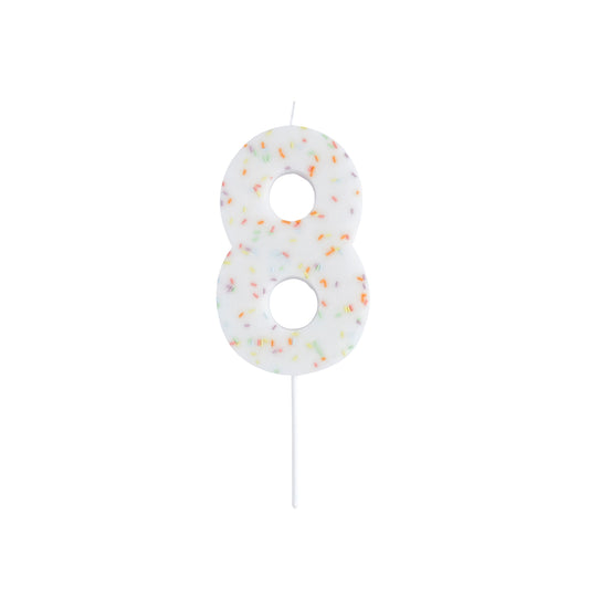 Giant Sprinkle Number '8' Candle