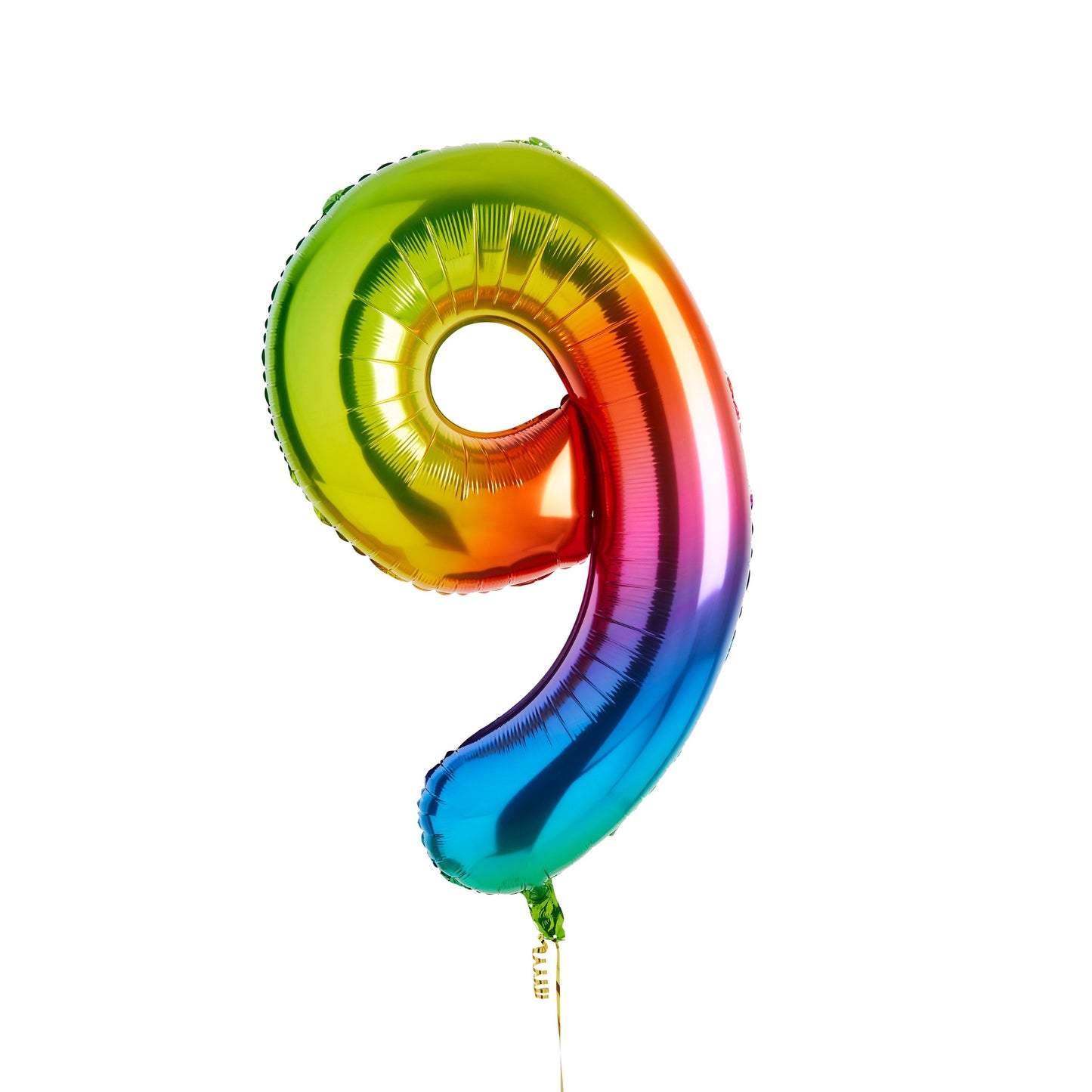 Rainbow Number '9' Foil 34" Balloon