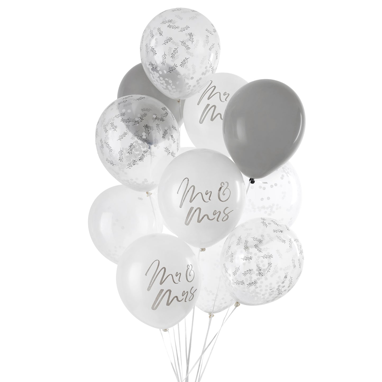 LATEX BALLOON BUNDLE MR & MRS 12PK 30CM
