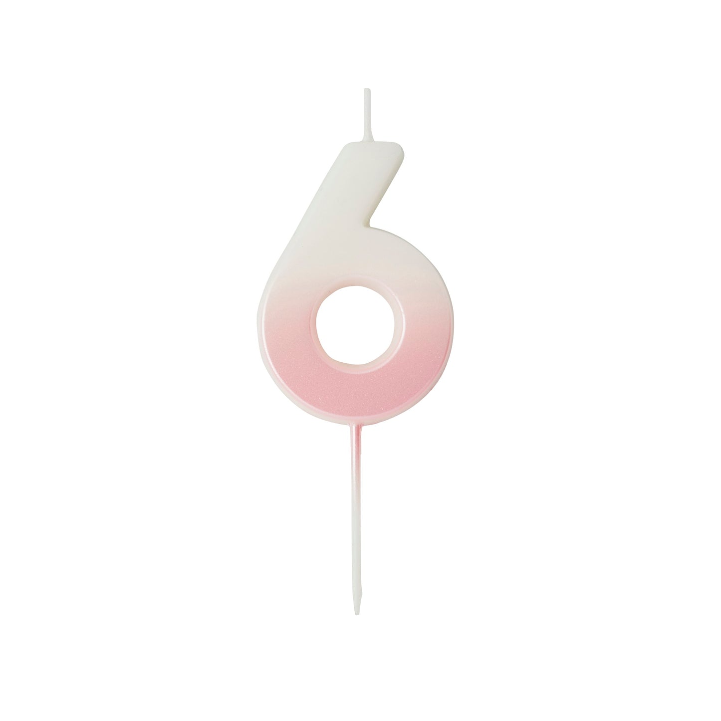 Pink Ombre Number '6' Candle