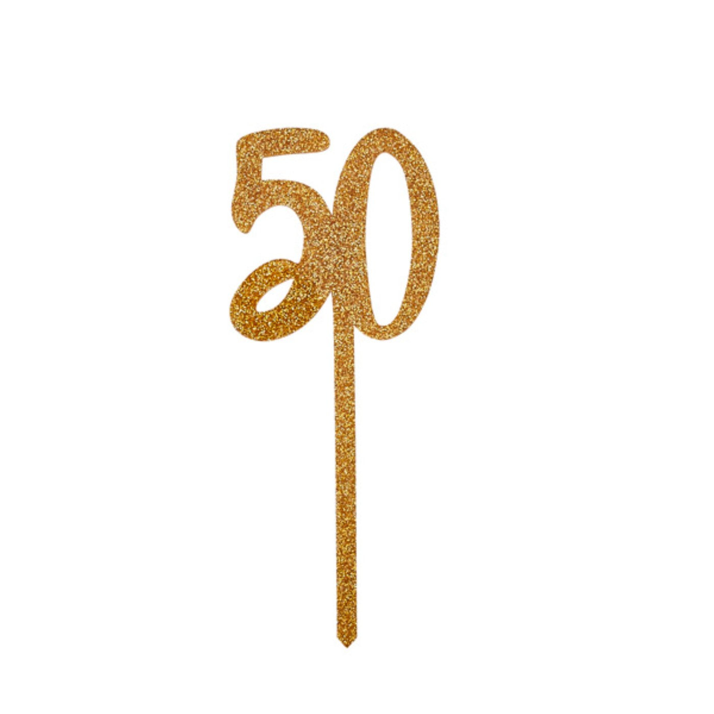 Gold Number '50' Glitter Acrylic Cake Topper