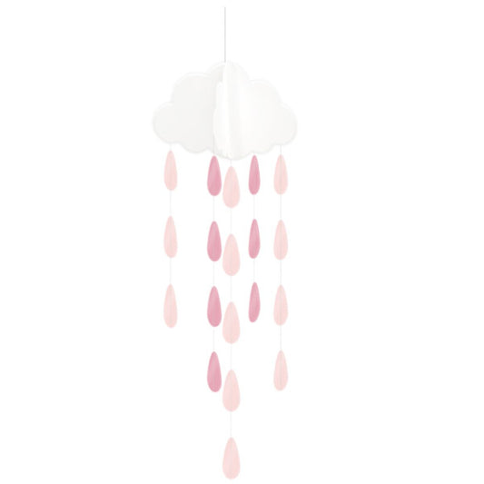 BABY HANGING CLOUD DECORATION 2PK PINK