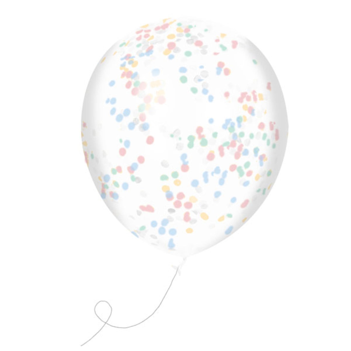 CONFETTI LATEX BALLOON 5PK 30CM WHTIE
