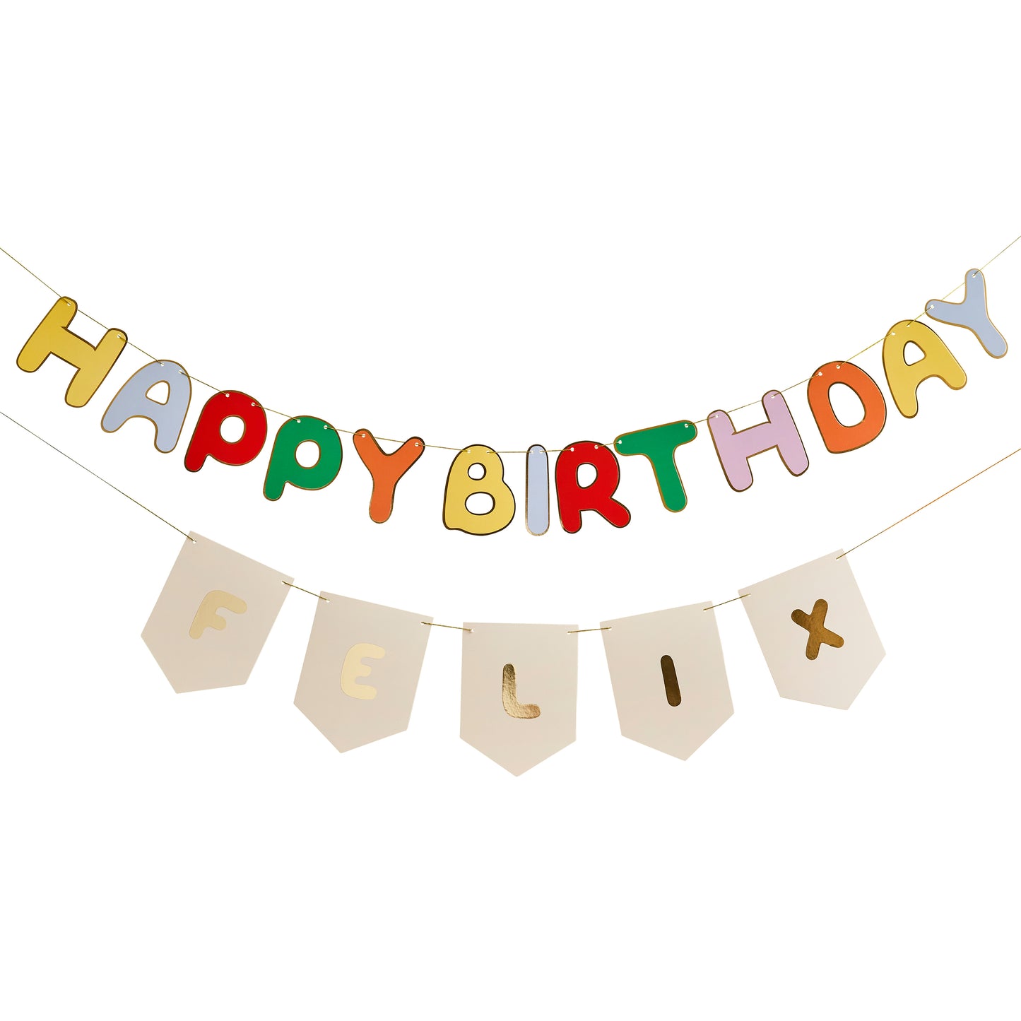 Playful Brights Customisable Birthday Card Banner x2 2m