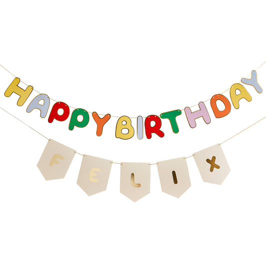 Playful Brights Customisable Birthday Card Banner x2 2m