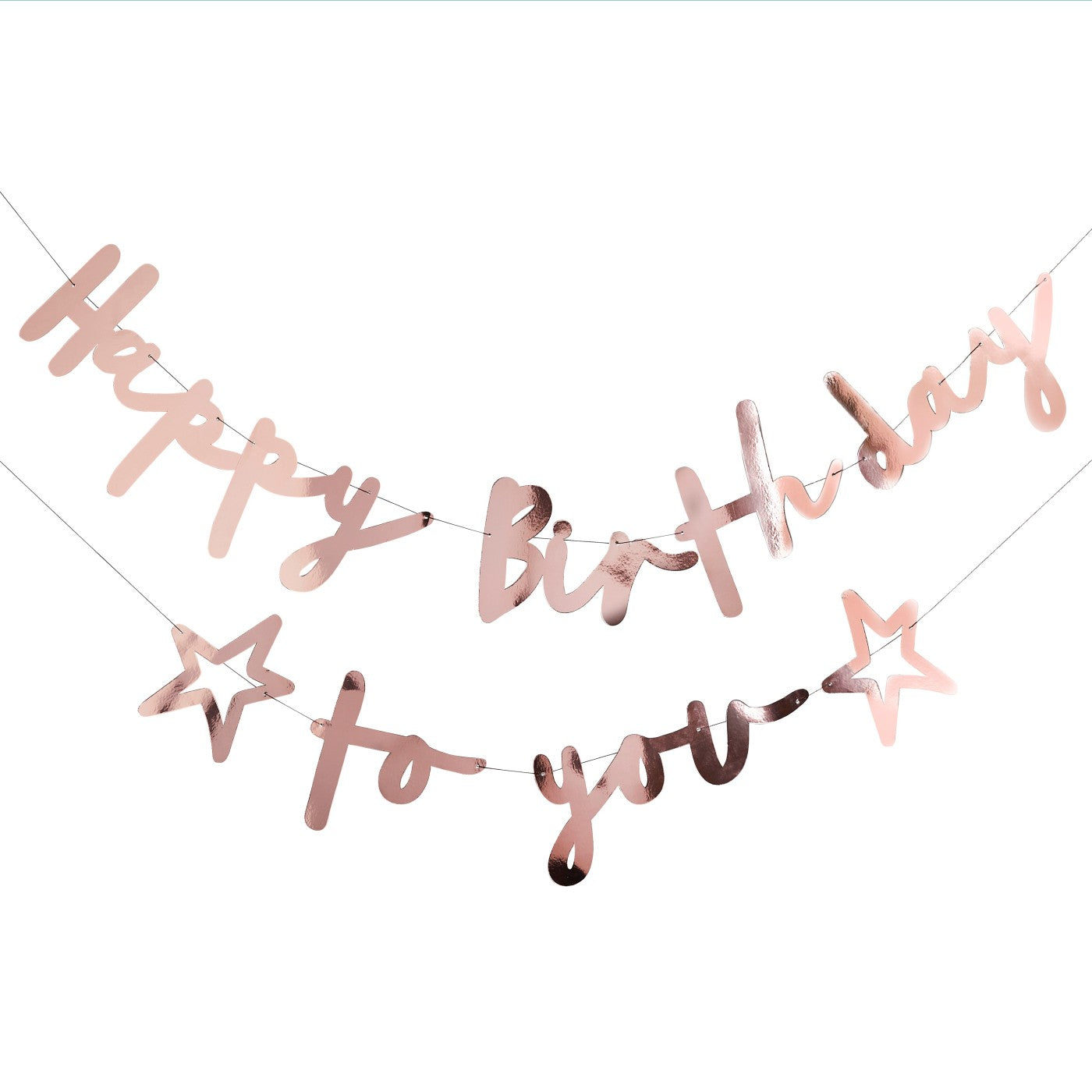 Rose Gold 'Happy Birthday To You' Card Banner x2 2m
