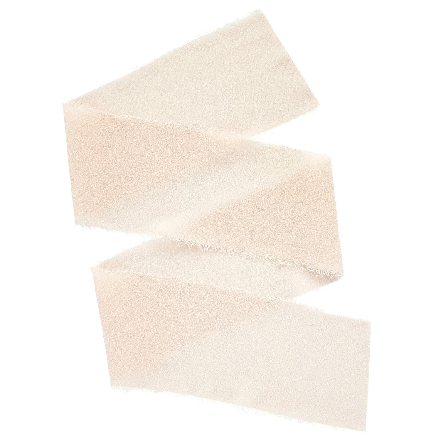 Blush Chiffon Crepe Frayed Ribbon  - 50mm x 5m