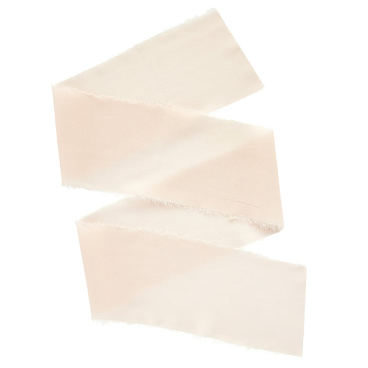 Blush Chiffon Crepe Frayed Ribbon  - 50mm x 5m