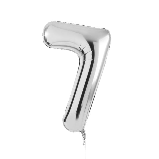 Silver Number '7' Foil 34" Balloon