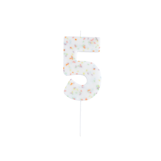 Giant Sprinkle Number '5' Candle