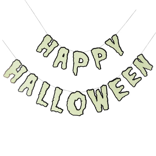 Glow In The Dark 'Happy Halloween' Card Banner 2m