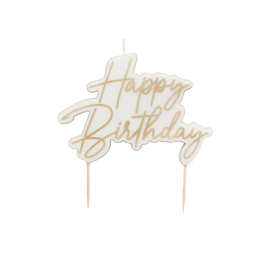 Gold Happy Birthday Candle