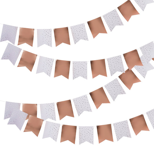Rose Gold Card Flag Bunting 10m