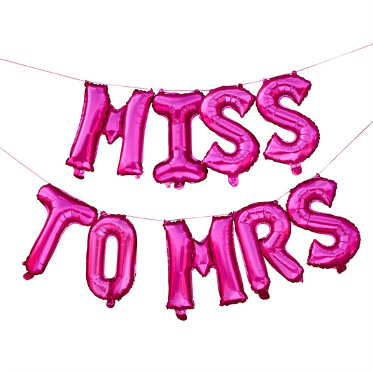 Pink 'Miss to Mrs' 16" Foil Balloon Garland