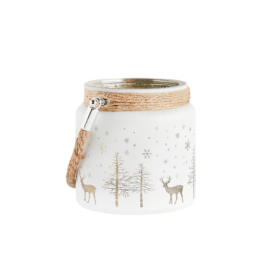 Small Christmas Candle Holder with Rope