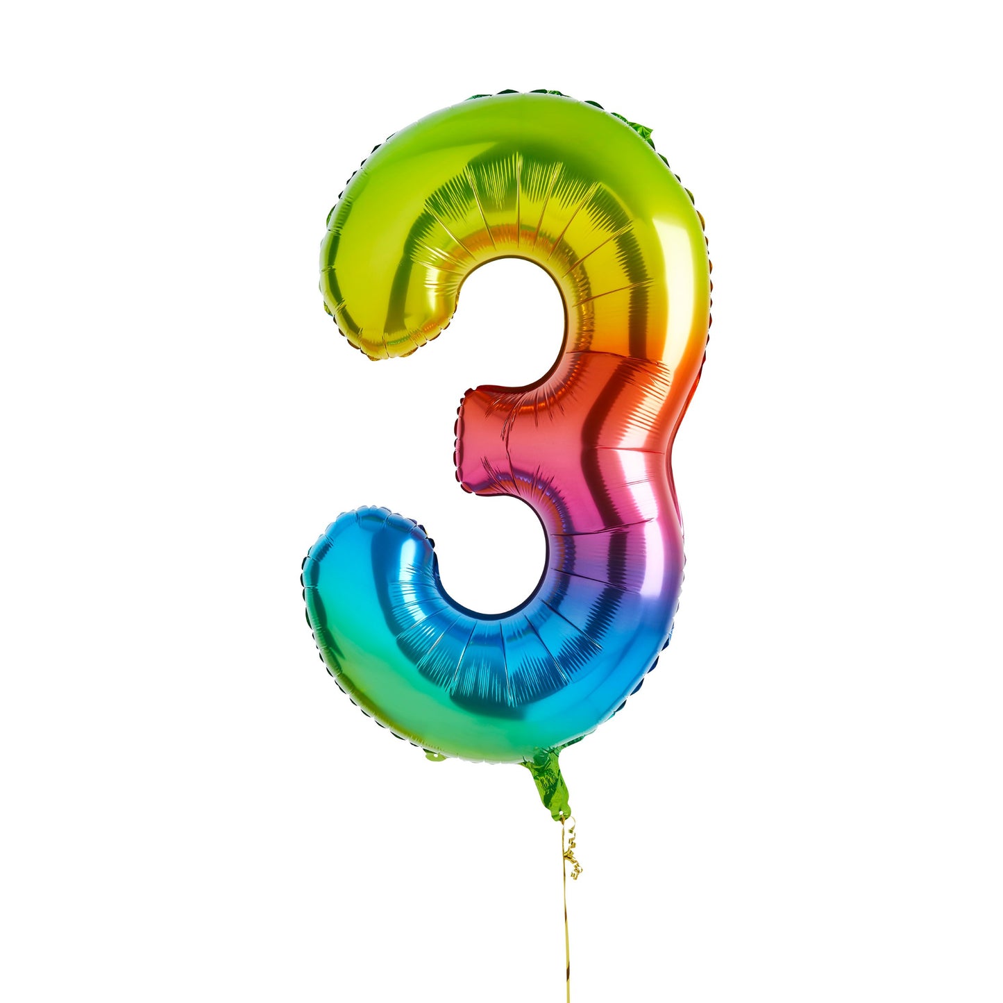 Rainbow Number '3' Foil 34" Balloon