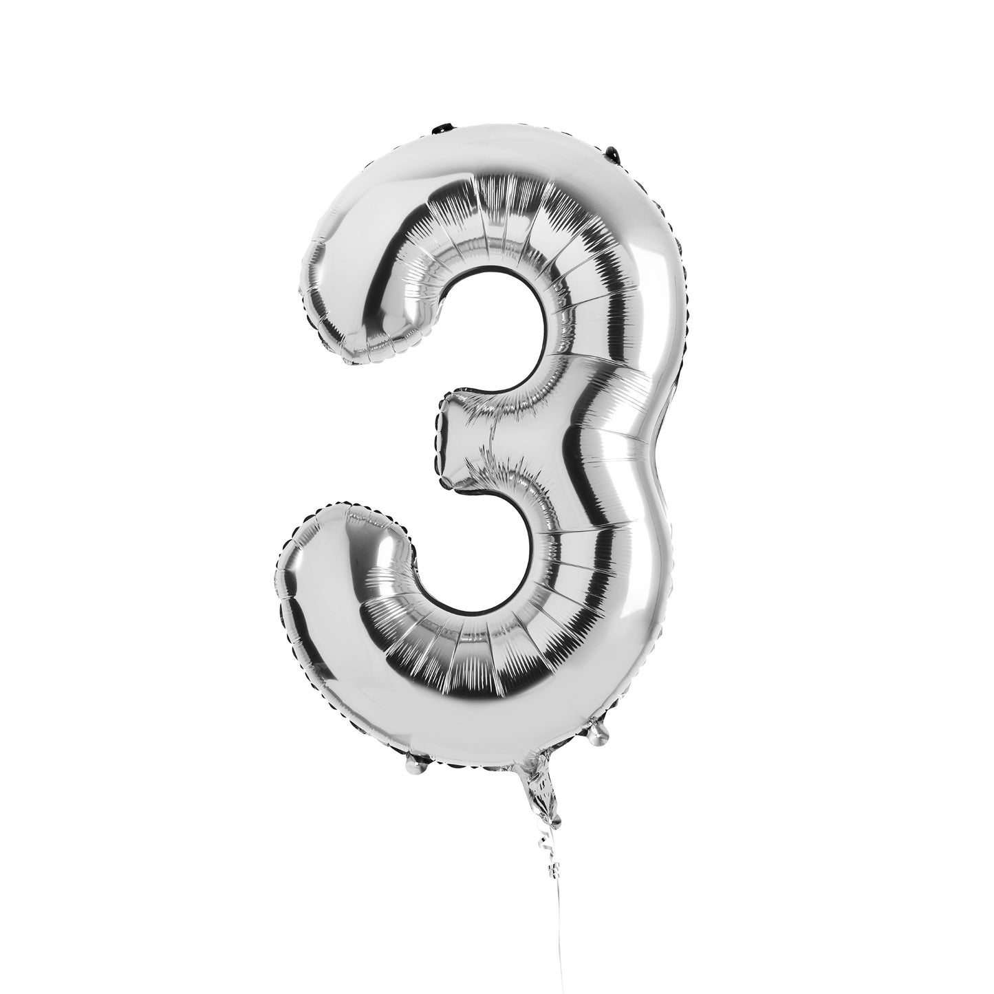 Silver Number '3' Foil 34" Balloon