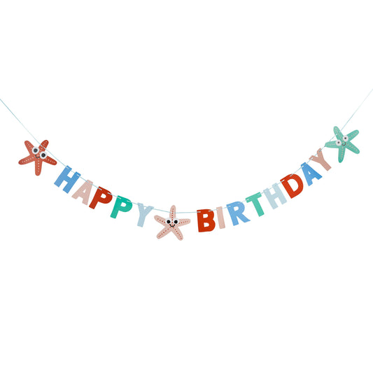 Starfish 'Happy Birthday' Card Banner 2m