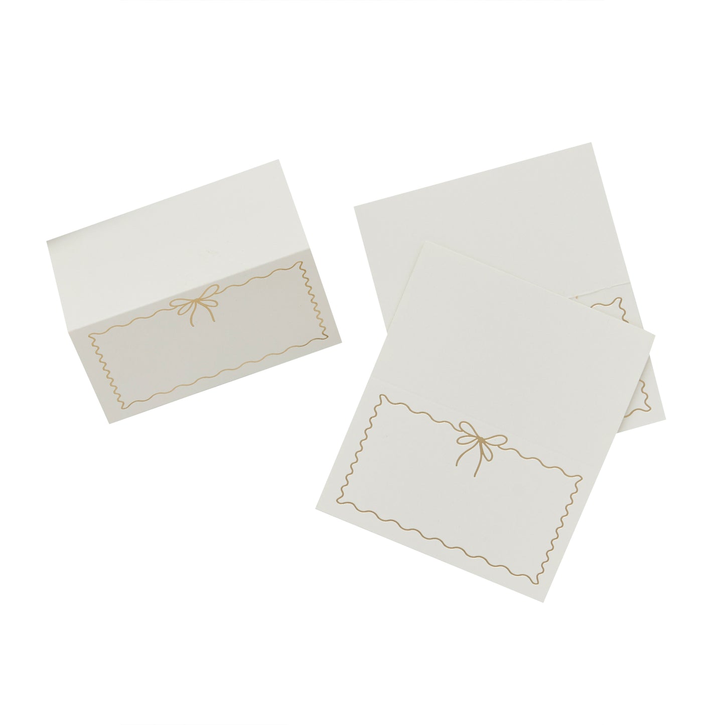 Wavy Edge Bow Paper Place Cards - Pack of 8