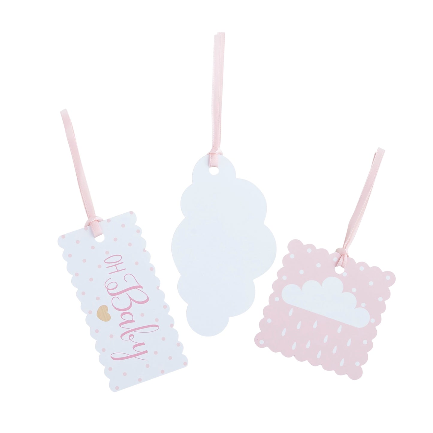 Pink Paper Gift Tags - Pack of 3