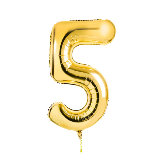 Gold Number '5' Foil 34" Balloon