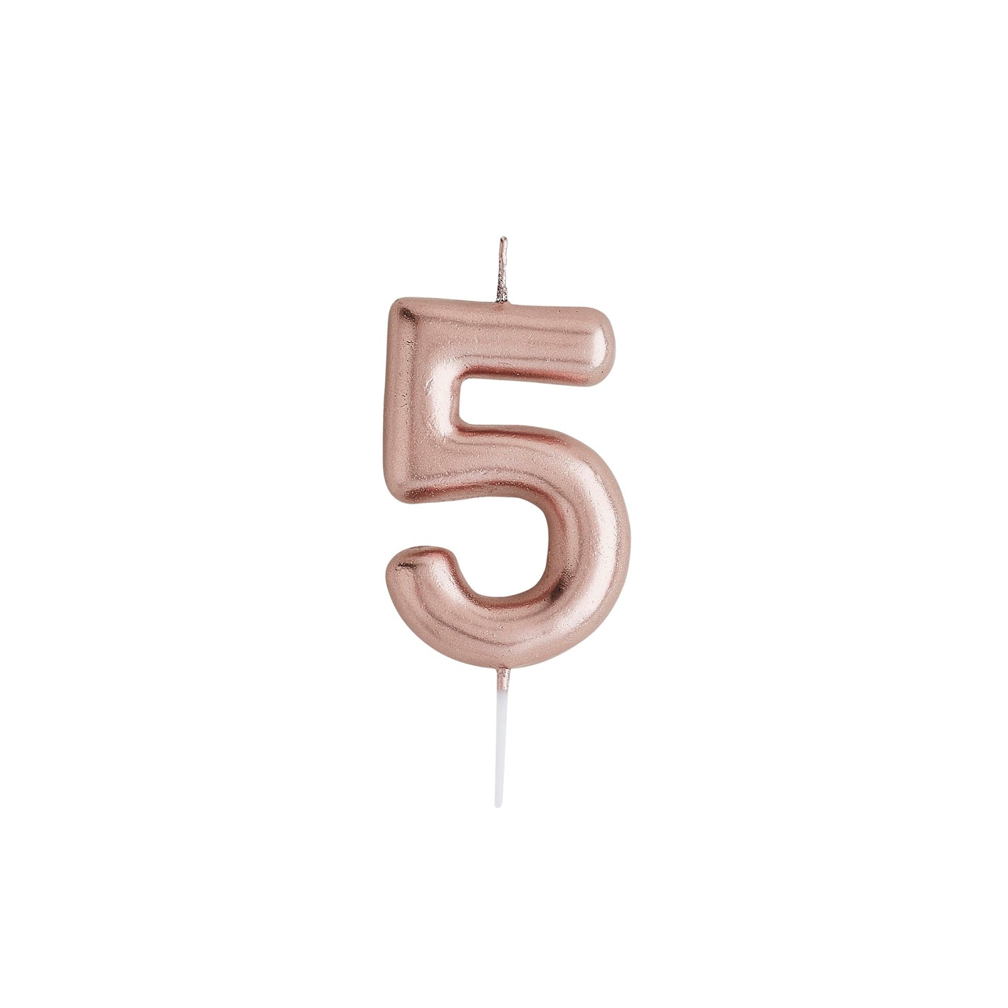 Rose Gold Number '5' Candle
