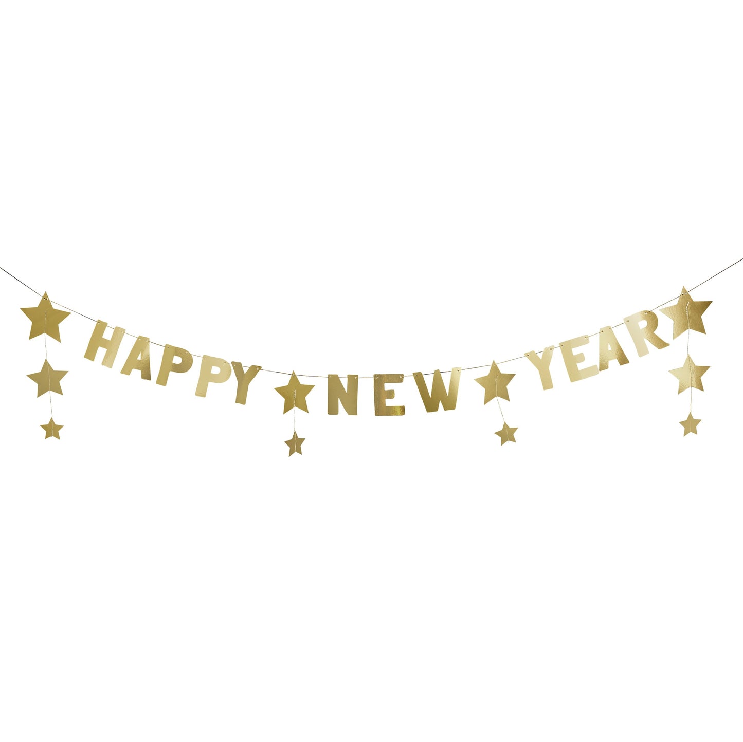 Happy New Year' Star Gold Card Banner 2m