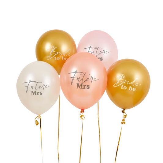 BRIDE TO BE LATEX BALLOONS 5PK 30CM