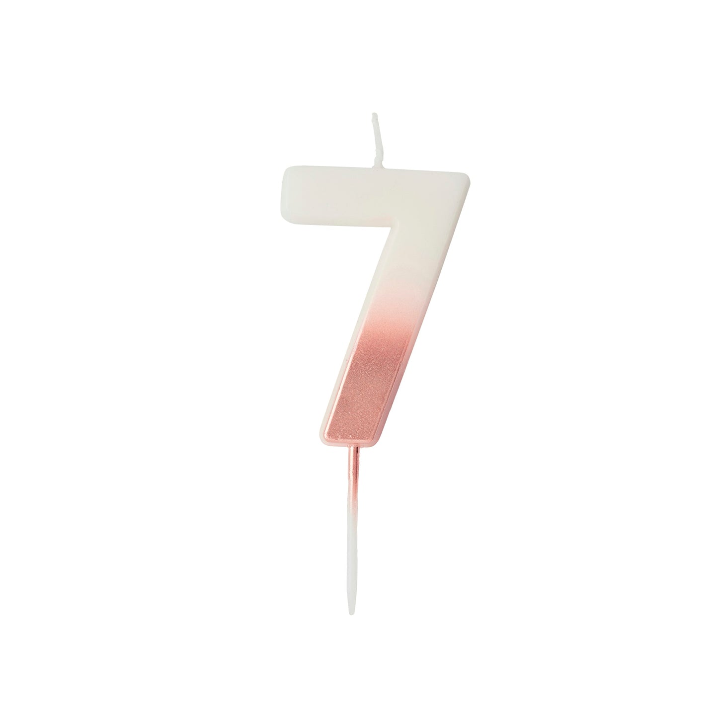 Rose Gold Ombre Number '7' Candle