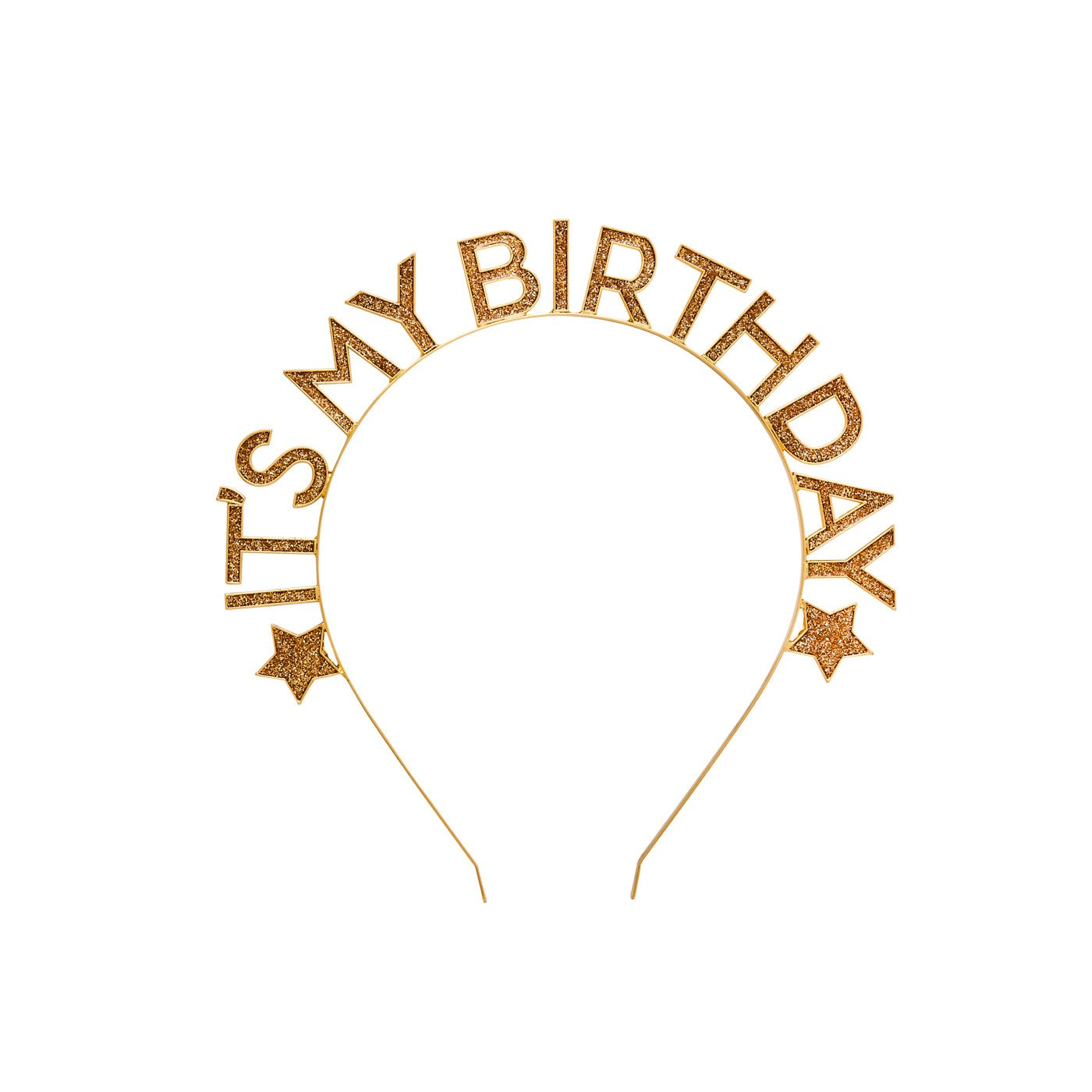 Gold  'Happy Birthday' Glitter Metal Headband