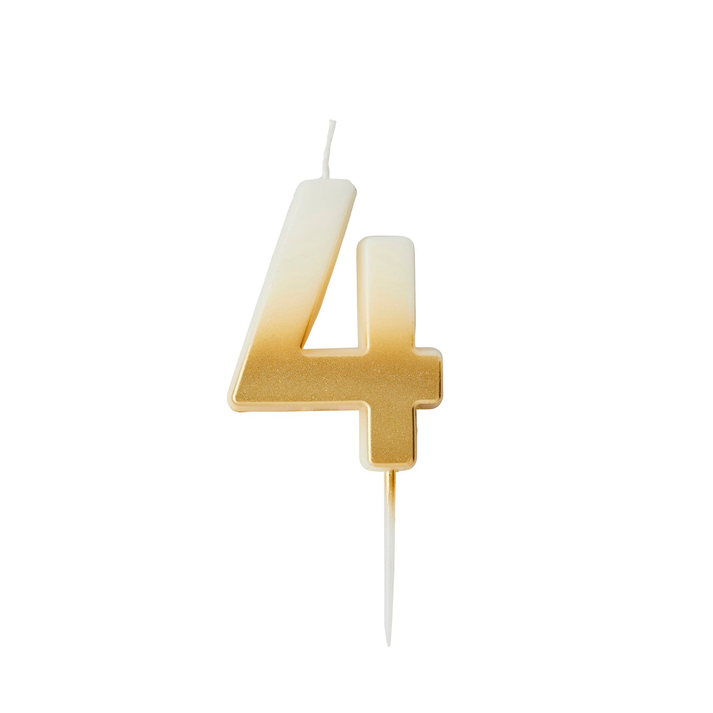 Gold Ombre Number '4' Candle
