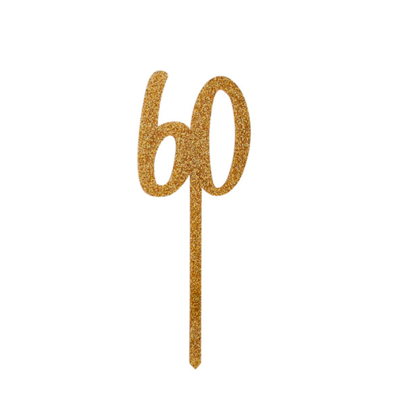 Gold Number '60' Glitter Acrylic Cake Topper