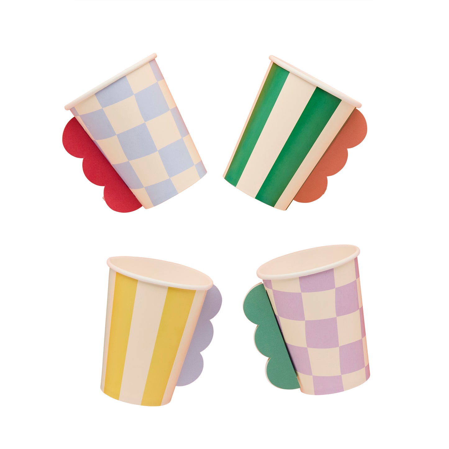 Playful Brights Birthday 3D Paper Cups - Pack of 8