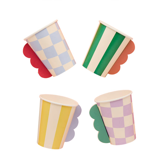 Playful Brights Birthday 3D Paper Cups - Pack of 8