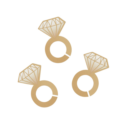 Diamond Ring Glass Decoration - Pack of 12