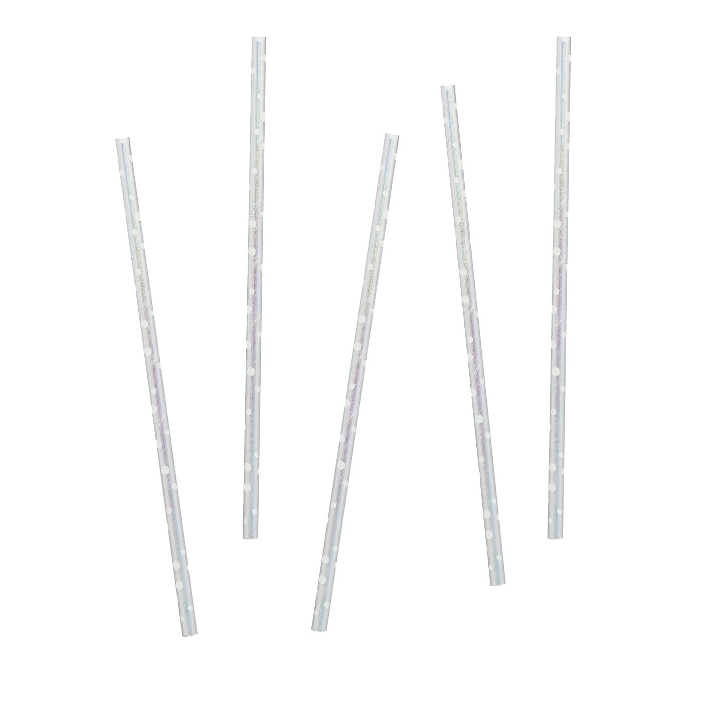 Iridescent Spotted Paper Straws - Pack of 20