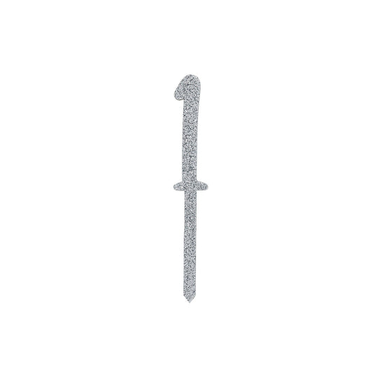 Silver Number '1' Glitter Acrylic Cake Topper