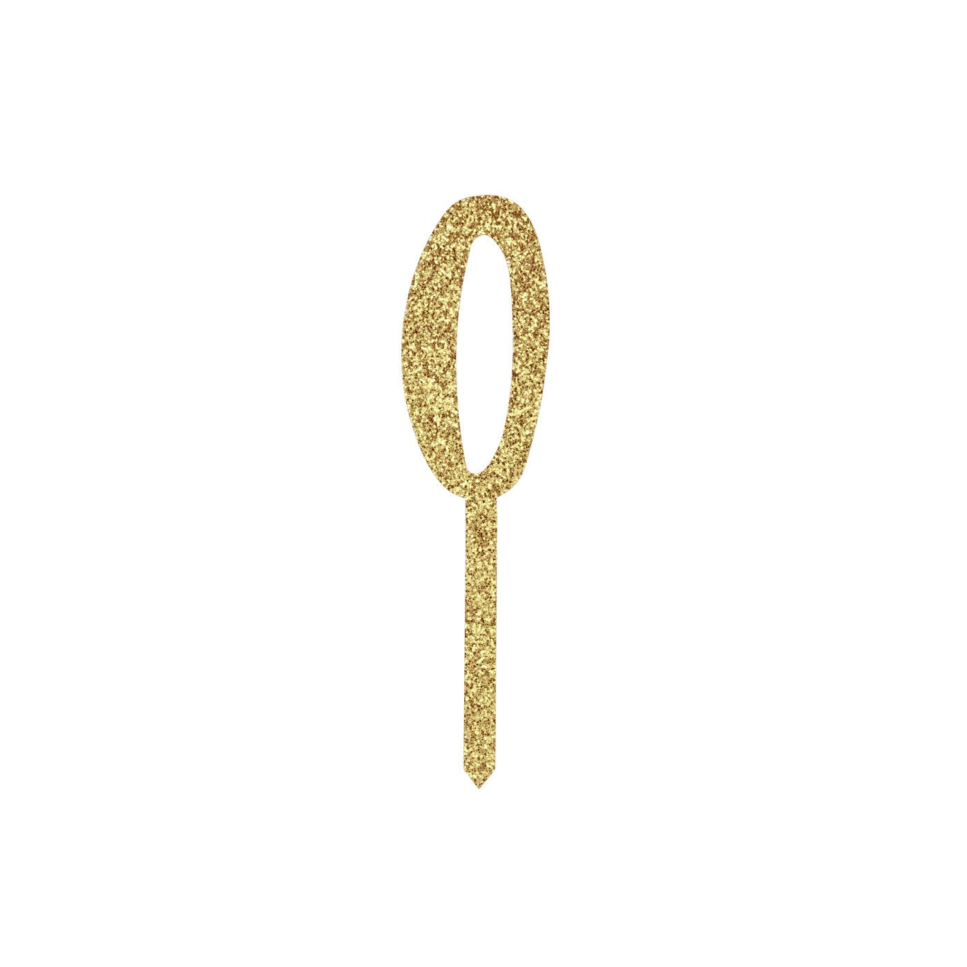 Gold Number '0' Glitter Acrylic Cake Topper