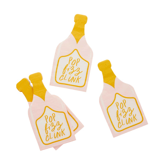 Champagne Bottle Paper Napkins - Pack of 20