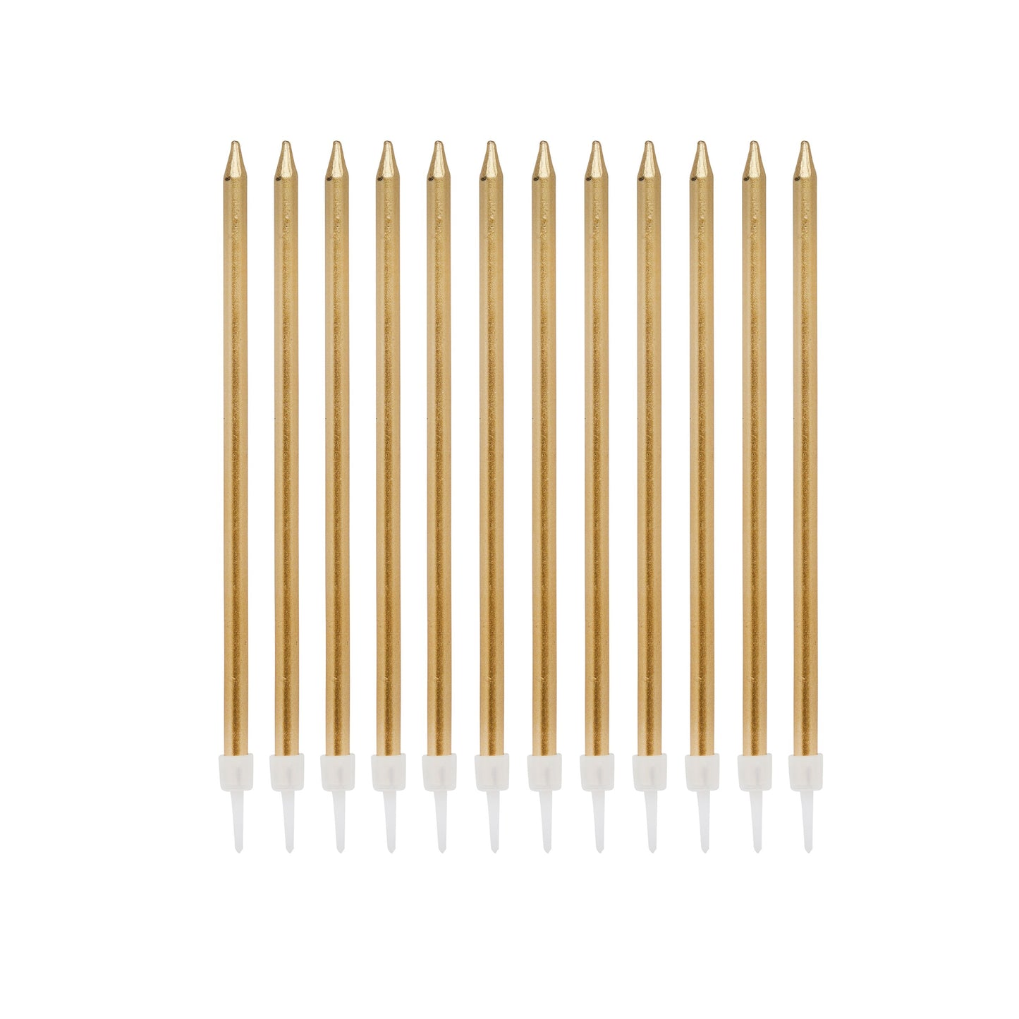 Gold Tall Skinny Candles - Pack of 12
