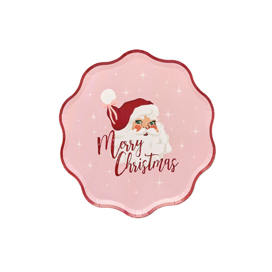 Vintage Santa Paper Plates - Pack of 8