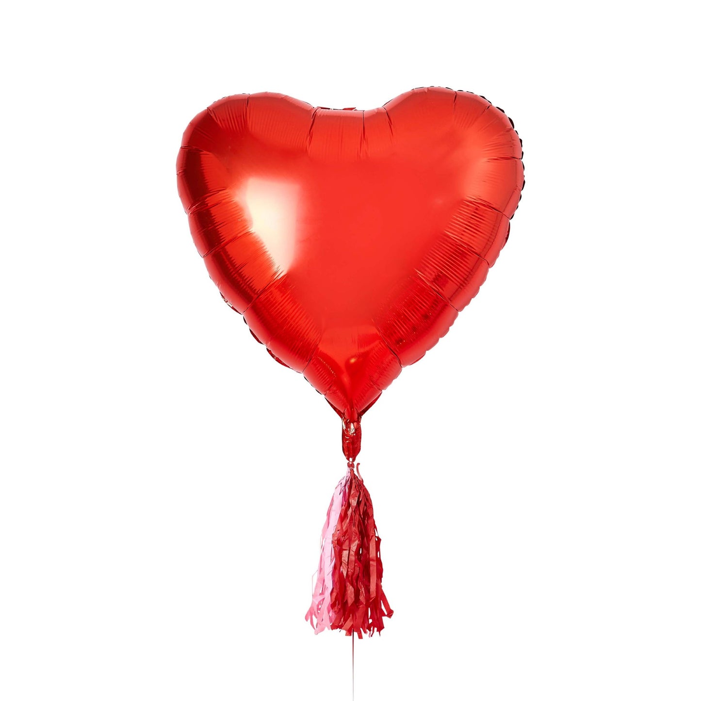 Red Giant Heart 32" Foil Balloon With Tassels