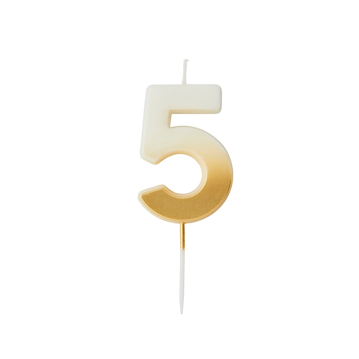 Gold Ombre Number '5' Candle