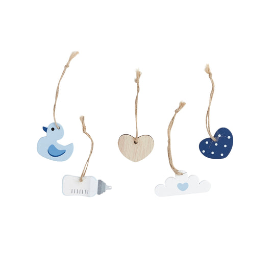Boy Wooden Tags Assorted - Pack of 5