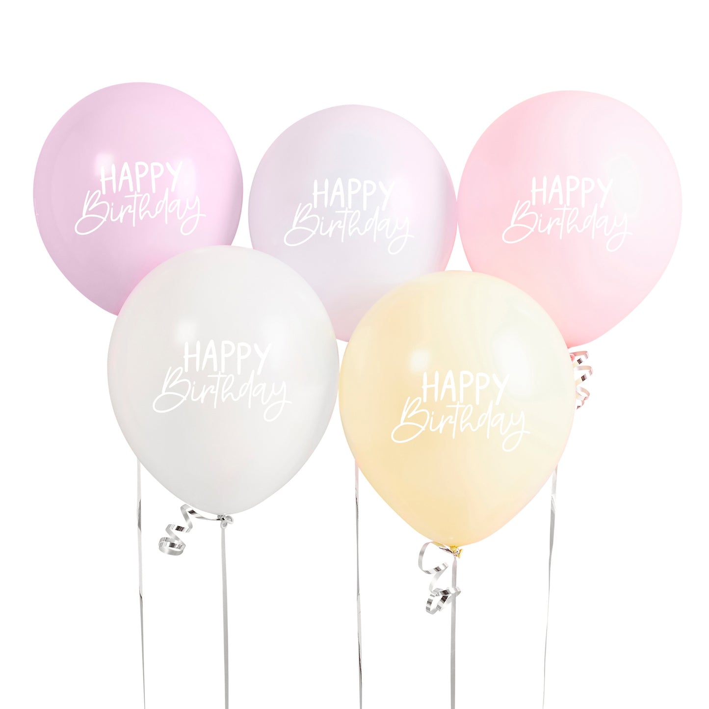 Eco Rainbow 'Happy Birthday' 12" Latex Balloons - Pack of 5