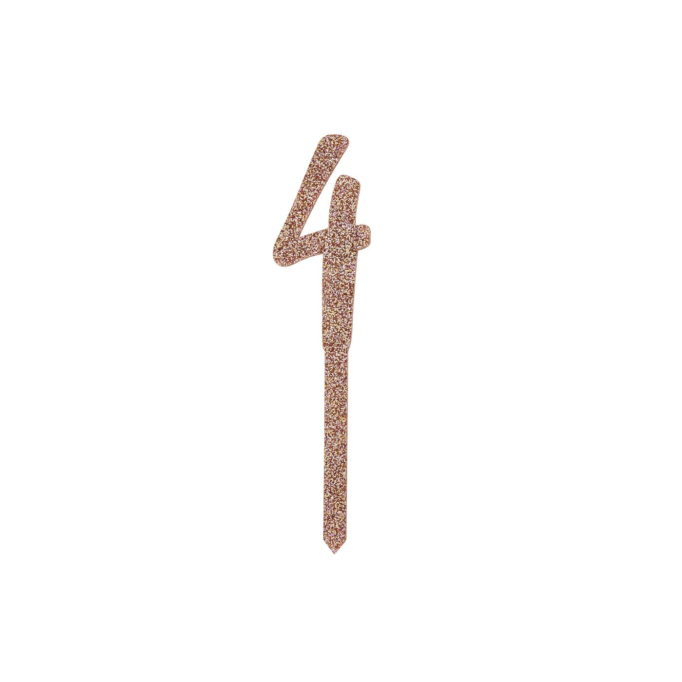 Rose Gold Number '4' Glitter Acrylic Cake Topper