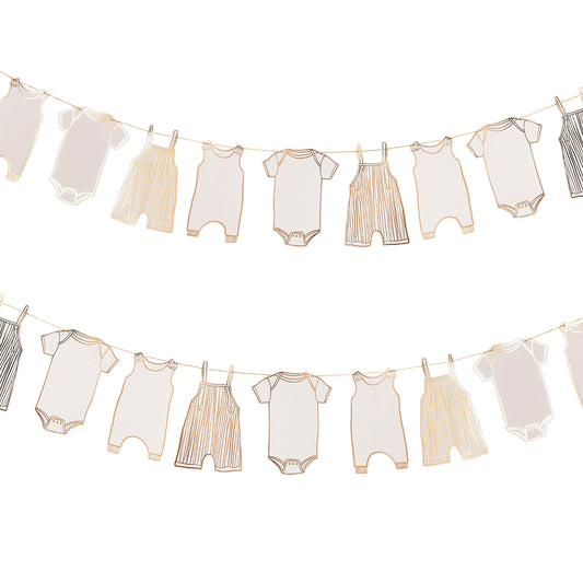 Gold Babygrow Card Garland 2.5m
