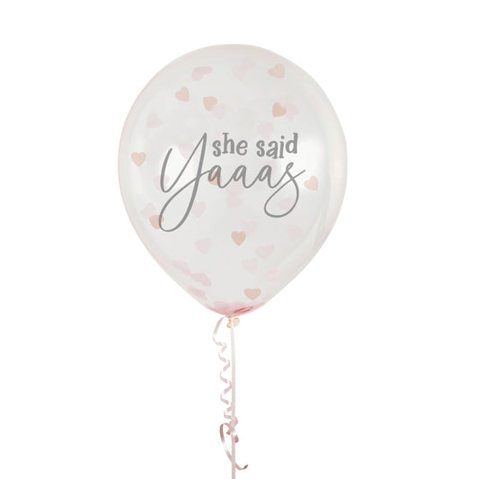 CONFETTI LATEX BALLOONS SHE SAID YAAAS 5PK 30CM