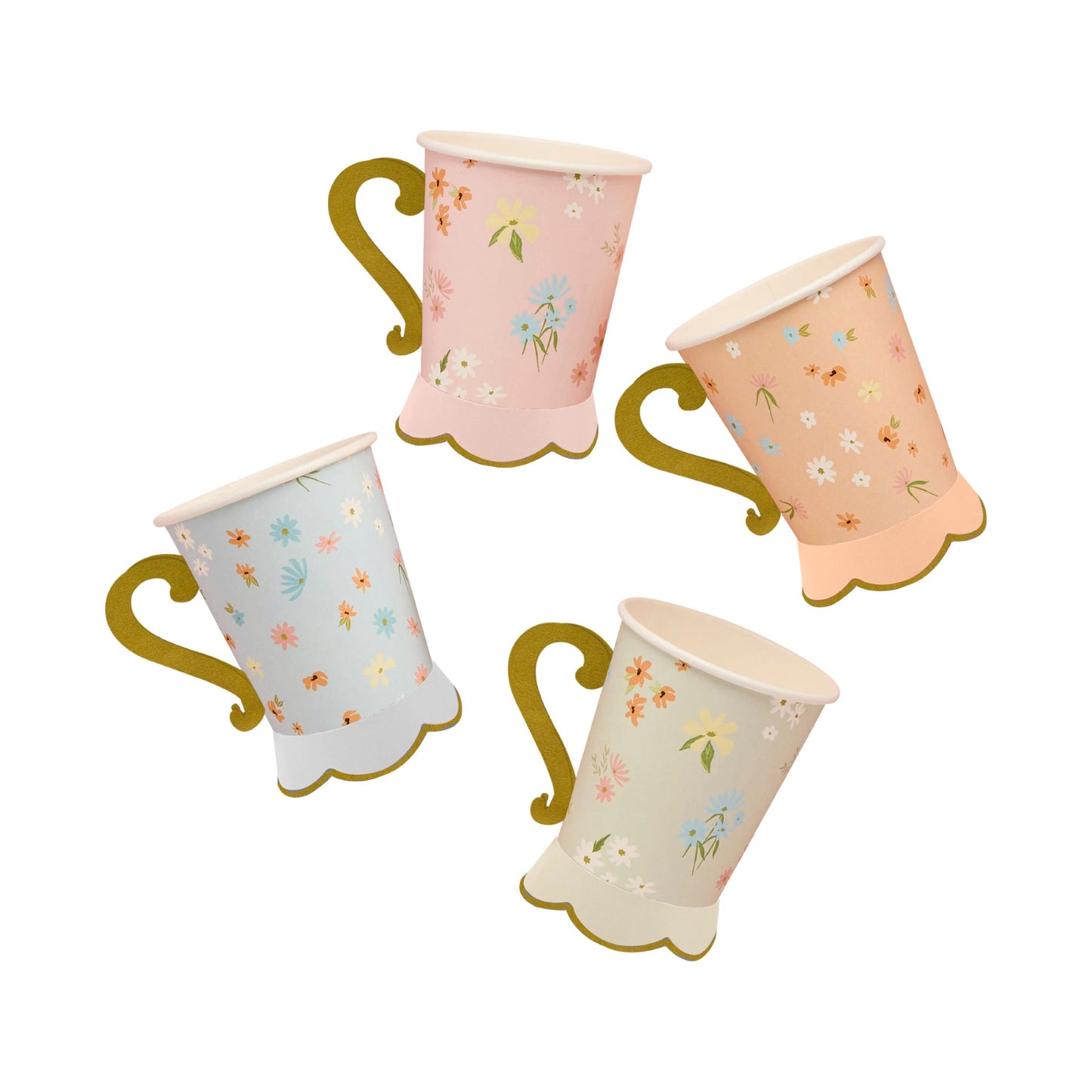 Floral Tea Party Paper Cups - Pack of 8