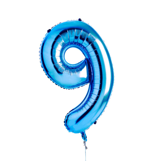 Blue Number '9' Foil 34" Balloon